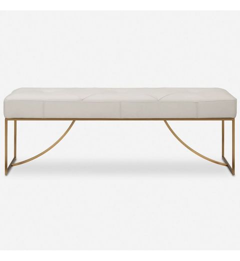 A Closer Look at the Uttermost 23843 Swale Brushed Brass Bench